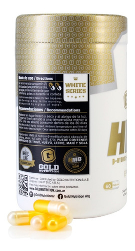 Imagen 5 de 6 de Suplemento En Cápsulas Gold Nutrition Hmb Aminoácidos En Pote De 100g