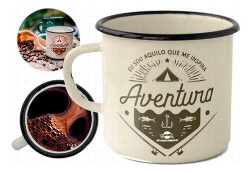 Caneca Personalizada Camping De Alumínio 240ml Guepardo 