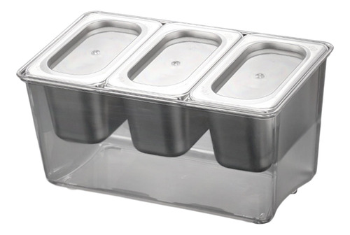 Caja De Condimentos Refrigerada Con 3 Compartimentos