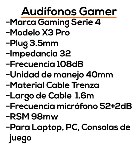 Audifonos Con Microfono Ps4 Gaming Xboox Pc Gamer Bagc