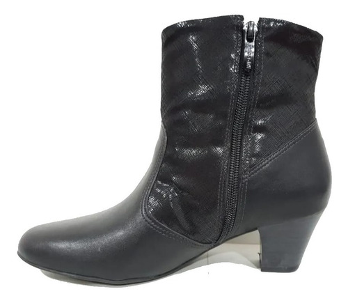 Bota Piccadilly Negra Con Taco