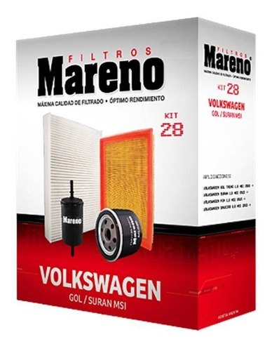 Kit De 4 Filtros Mareno Vw Suran Y Fox 1.6 Msi - Maranello