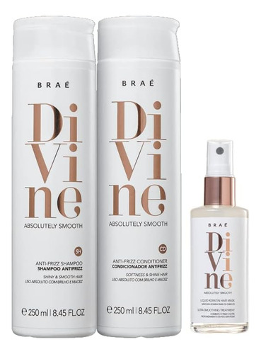 Kit Braé Divine - Shampoo Cond 250ml Máscara Líquida 60ml