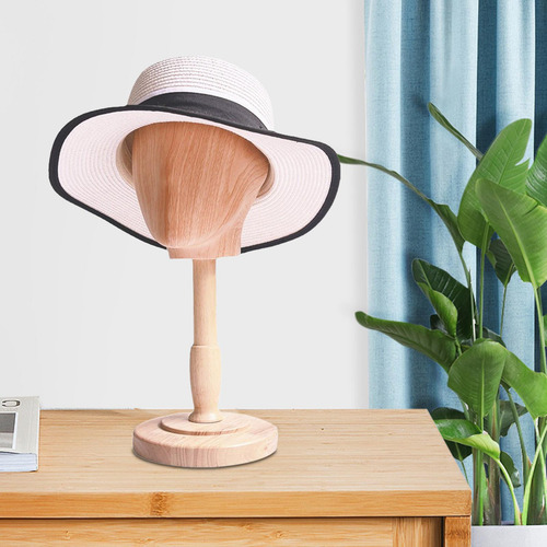 Cabeza De Maniquí De Madera Para Sombreros, Gorras,