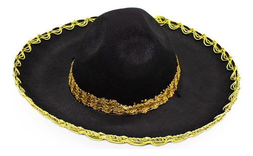 Sombrero Mexicano Mariachi Para Niño Dorado Y Plateado
