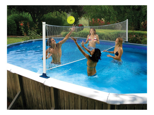 Poolmaster 72776 - Juego De Voleibol Y Bádminton Con Soporte