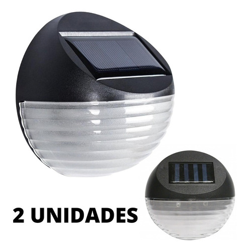 Imagen 2 de 8 de Farol Foco Solar Led De Pared Piso Decorativo 2 Unidades