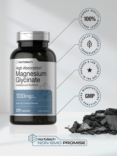 Suplemento De Glicinato De Magnésio Tamponado Horbäach 1330m