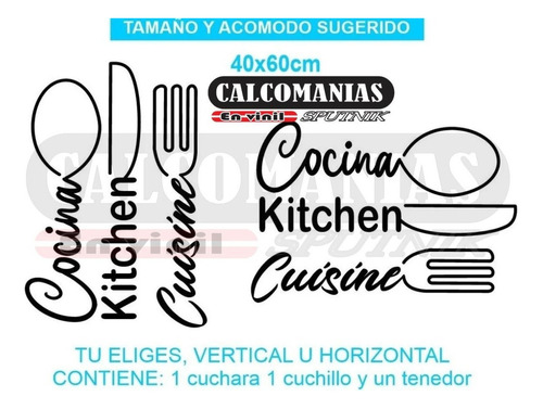 Vinil Decorativo Pared Cocina Kitchen Cuisine