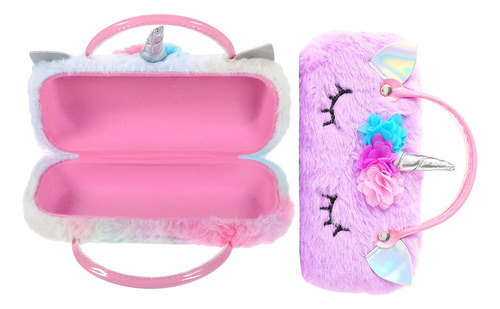 Funda Portátil Para Gafas Sungla, Bonita Unicornio, 2 Unidad