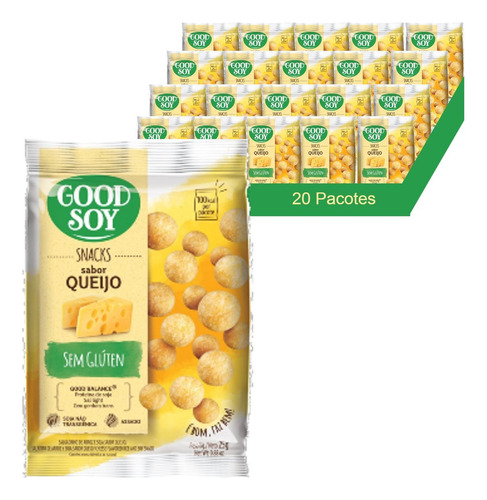 Snacks De Soja Goodsoy Sabor Queijo 25g (20 Pacotes)