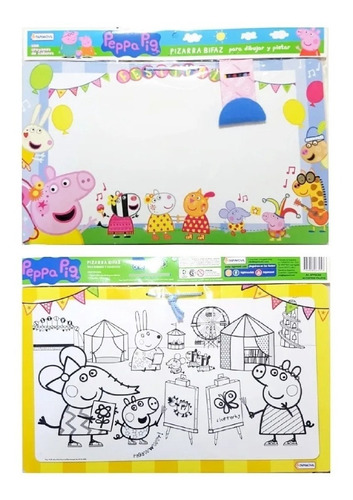 Imagen 1 de 4 de Pizarra Bifaz Pepa Pig Para Dibujar Y Colorear Tapimovil