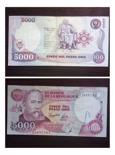 Billete De 5000 Pesos, 1993.