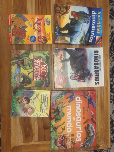 Lote 6 Libros Dinosaurios, Español, Tapa Dura Excelente