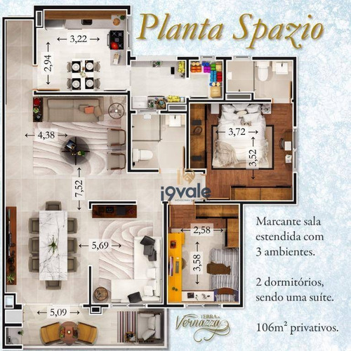 Apartamento Novo, Varanda Gourmet, 3 Dorms Em Urbanova Sjc - Ap2477