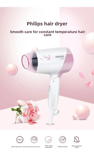 Jjminisecador De Pelo Plegable Philips Hp8120, 1200 W, Para