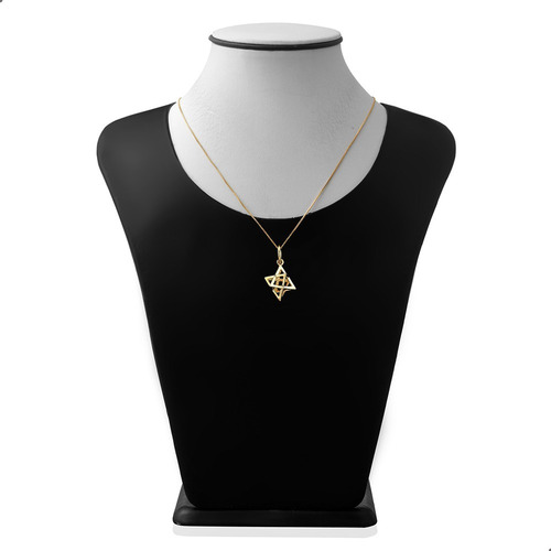 Imagem 3 de 4 de Pingente Merkabah Estrela Folhado Ouro18k Prata 925 32063701