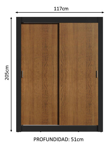 Ropero Closet Madesa Denver 2 Puertas Corredizas Nn