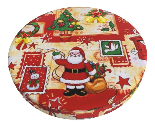 Xmas Pattern Bar Round Taburete Fundas Feliz Navidad El...