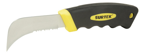 Cuchillo Acero Inoxidables Mango Bimaterial Para Linóleo Color Amarillo con Negro