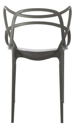 Silla De Comedor Allegra Moderna Apilable Color Grafito X4 Garden Life