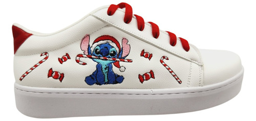 Tenis Bordados De Stitch Navidad