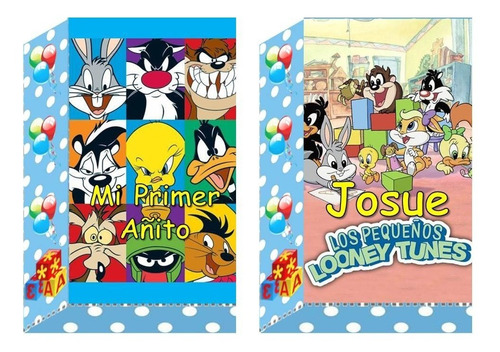 10 Bolsitas Golosineras Con Cierra Sticker Looney Tunes 