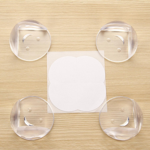 Gomas Protectores De Esquinas Hules Mesas Muebles 4 Piezas Color Transparente