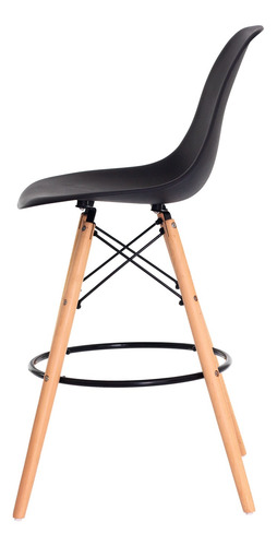 Imagem 3 de 5 de Banqueta Alta Eiffel Eames Preta Base Madeira Várias Cores