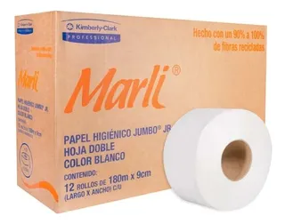 Papel Higienico Jumbo Jr Marli Caja 12 Rollos 180 Metros