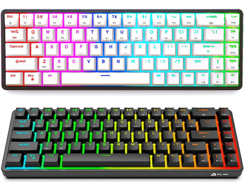 Teclado Klim, Gamer/blanco/bluetooth/rgb