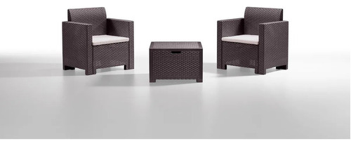 Juego Living Jardín Rattan Sintético 2 Sillones Ind. + Mesa