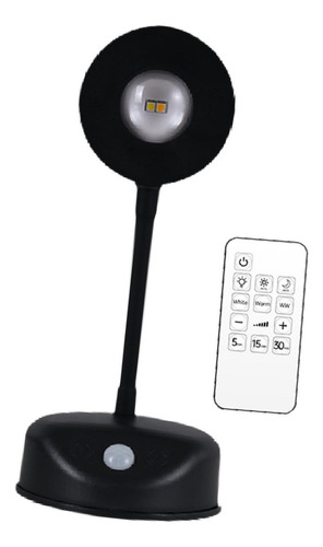 Luz Nocturna Led Con De Movimiento, De Pared Con 3 Negro
