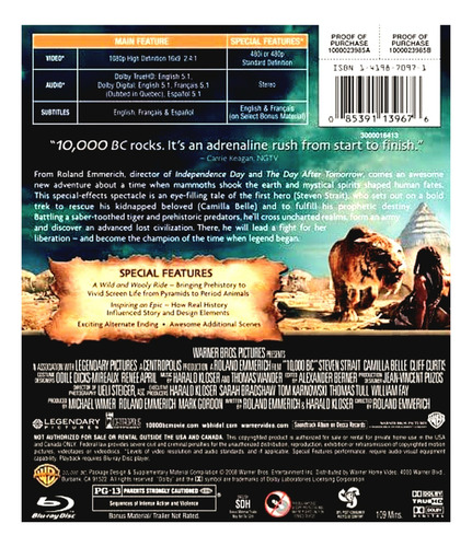 10,000 A.c. De Roland Emmerich Blu-ray Nuevo Importado