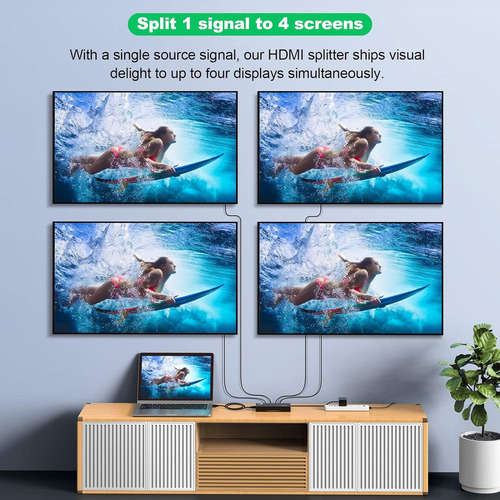 Divisor Hdmi 1 Entrada 4 Salidas Jchici Hdmi Splitter 4k