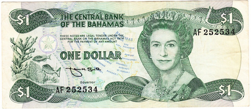 Bahamas Billete 1 Dolar Nd (1984) # Serie Horizontal Pic 43b