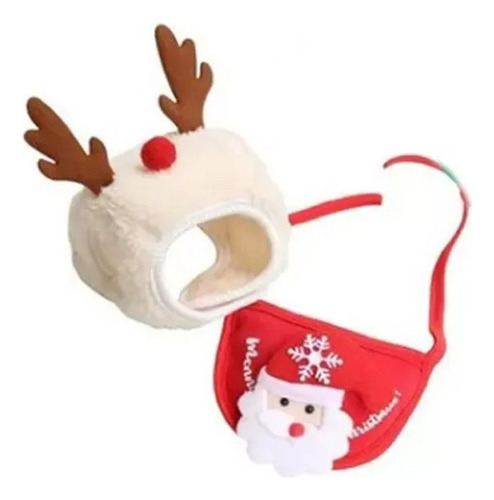 Disfraz Navideño Con Gorro Para Mascotas Y Babero 2024