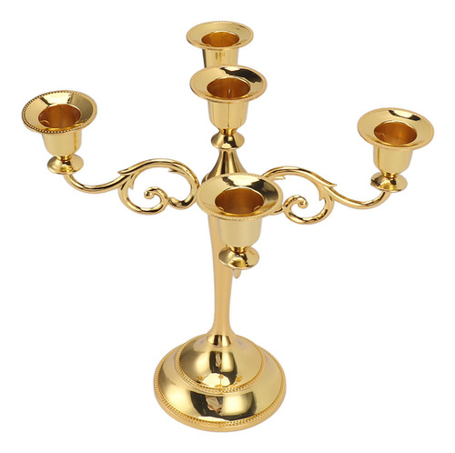 Candelabro De Hierro Con 5 Brazos, Diseño Retro Decorativo