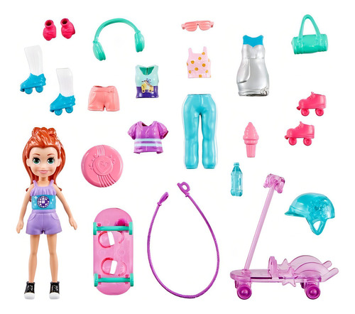 Polly Pocket - Muñeca Paquete De Fiesta Skate