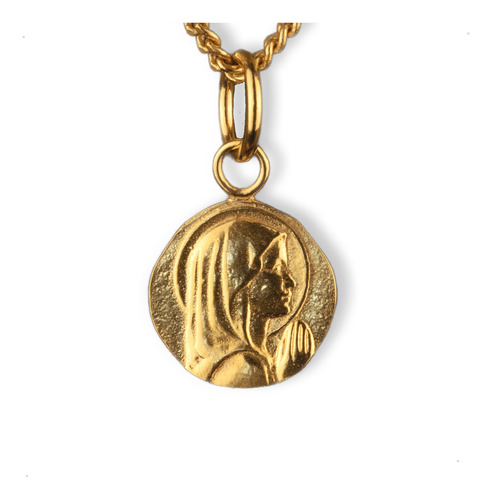 Medalla Virgen Niña - Enchapado En Oro - Calidad Premium