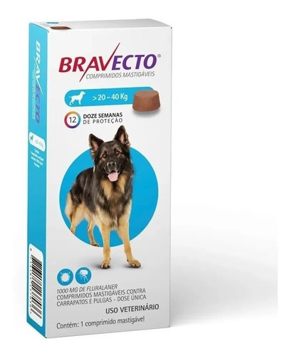Imagem 2 de 4 de Bravecto Comprimido Para Cães De 20 A 40kg