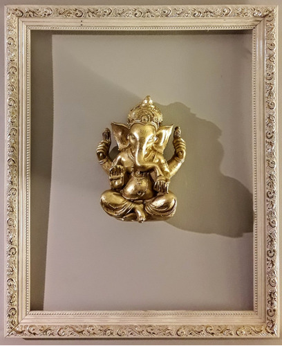 Figura Dios Ganesha Dorado 22cm X 16cm X 10 Cm