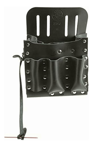 Klein Tools 5190 Tool Pouch, Leather, 10-pockets, Tape Thong