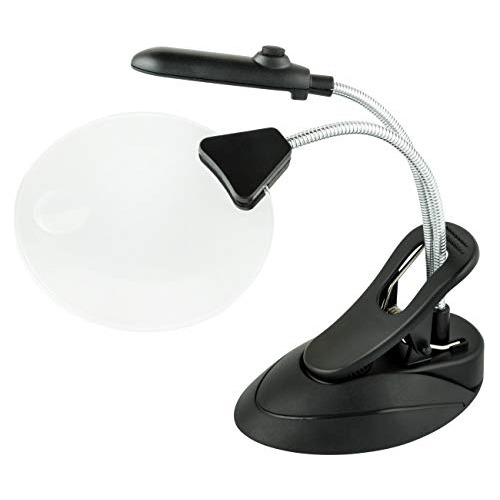 Lupa De Mesa Con Luz Y Soporte, 4? Lente, Negro ?? ...