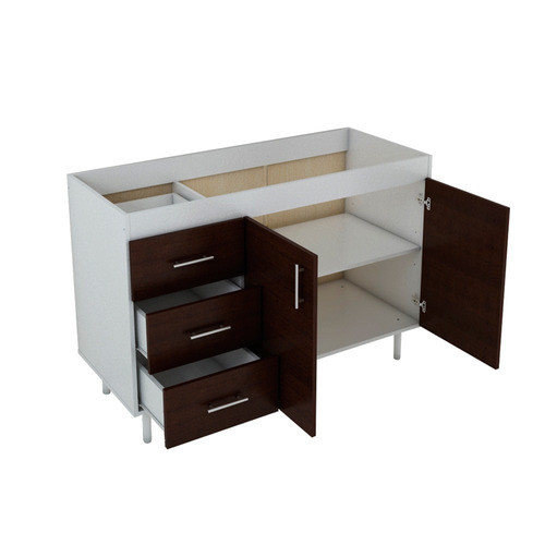 Bajo Mesada Reforzado 1.20 Wengue Chocolate Cocina Mueble