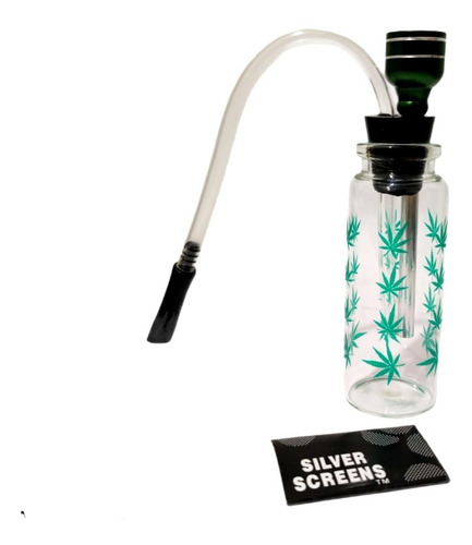Imagen 4 de 8 de 2 Mini Bongs De Bolsillo De Vidrio Con Manguera + Rejillas