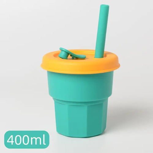 Vaso De Silicona Para Niños O Niñas Con Pitillo 400ml