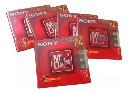 5 Md's Mini Disc Sony Red 74 Minutos Novos Lacrados :)