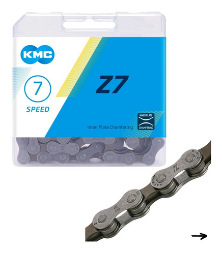 Corrente Kmc Z7 116 Elos 7v 14v 21v Speed Mtb Megarange 3x7v