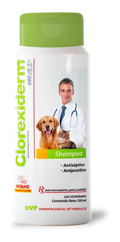 Shampoo Clorexiderm Max 350 Ml Holland Prurito Antiséptico Fragancia Clorhexidina